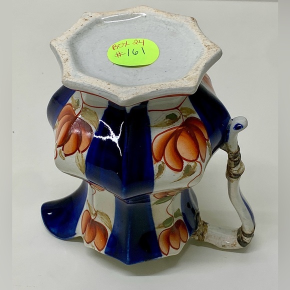 19th Century Antique Gaudy Welsh Glamorgan Pattern Footed Octagonal Luster Jug - Picture 12 of 13
